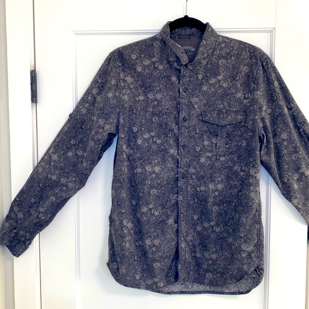 Vintage small gray converse button up shirt